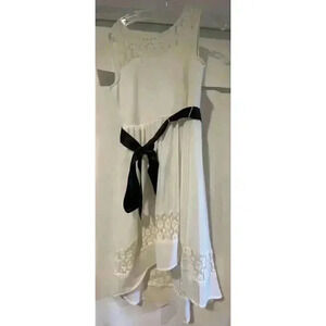 Youth Girls size 10‎ ivory/black Sequin Hearts dress sleeveless with lace